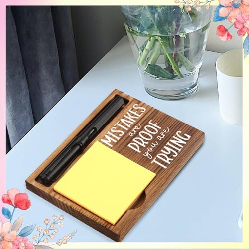 FOUGSTA Mental Health Office Gifts for Women, Psychologist Gift, School Counselor Desk Decor, Office Gifts for Therapy, Wooden Notepad Pen Holder With Appreciation Quotes,16.5 x 12 x 1.5 cm,XXN24 - Image 4