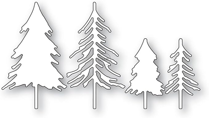 DzIxY Shadow Pine Trees Metal Cutting Dies for Card Making Kit Embossing Paper Die Cuts Set Scrapbook Stencils Supplies Machine Templates