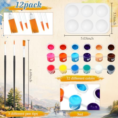 Ctosree 12 Pack Paint and Sip Kit Pre Drawn Canvas, Vivid Sunset, 10x8'' - Image 4