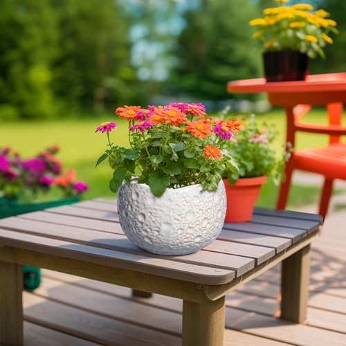 Ceramic Pots for Plants, 8 Inch Planters for Indoor Plants, Grey - Image 4