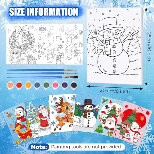 Sherr 15 Set 75 Pcs Christmas Pre Drawn Painting Canvas Kit for Adults - Image 2