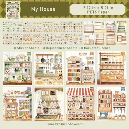 3D Sticker Scene for Adults, Vintage Scene Sticker Book for Therapy - Image 2