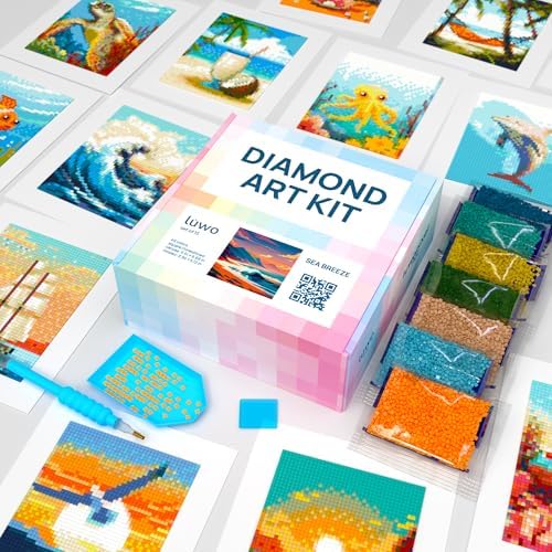 LuwoArte 15 Pack Diamond Painting Kits for Adults – Beach, Summer Vibes & the Sea Breeze – Full Drill DIY Paint Gem Art for Adults – Brilliant 5D Diamond Painting Kit – Relaxing Craft for Wall Décor by LuwoArte