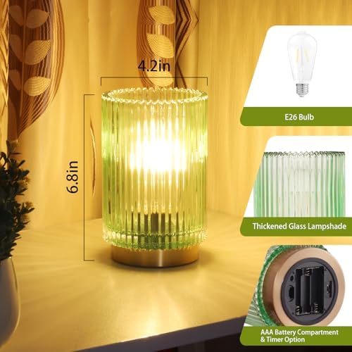 Cordless Table Lamp with Timer, Bedside Lamps with LED Warm Light - Image 2