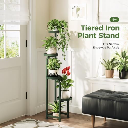 Bamworld Corner Plant Stand Indoor Outdoor Tall Metal Flower Pot Stands - Image 3