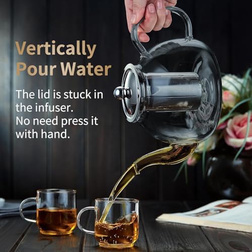 DOPUDO Glass Teapot with Infuser, 40 oz Borosilicate Tea Kettle - Image 7