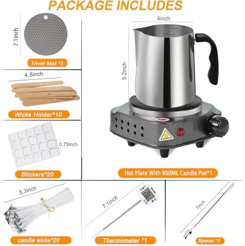 BBAXI Candle Making kit with Hot Plate with Anti-hot and Wax Melter - Image 2