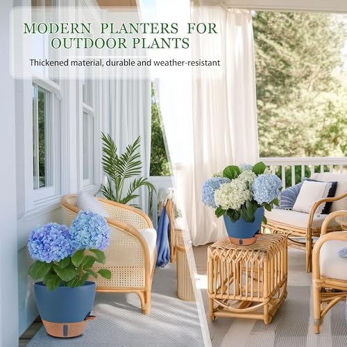 Self Watering Pots for Inoor Ourdoor Plants 10/9/8/7/6.5 Inch, 5 Pack - Image 6