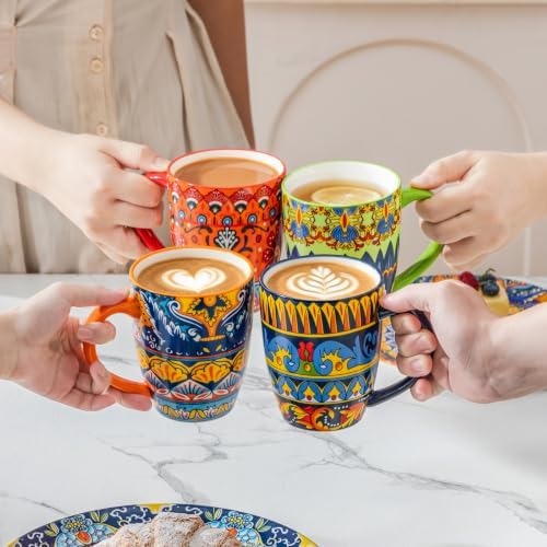 vancasso KRVI Ceramic Coffee Mugs, Set of 6, 16 oz - Image 5