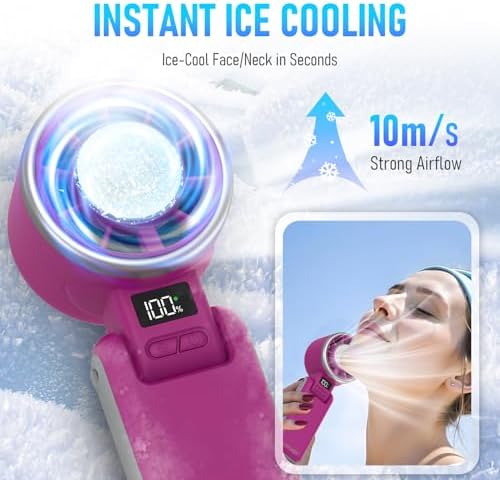 PlayHot Portable Handheld Cooling Fan, Travel Essentials, Gifts for Women - Image 2
