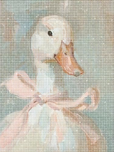 5D Diamond Painting Kits for Adults Beginner, Cute Duck Bow Diamond Art by BYGFHLYW