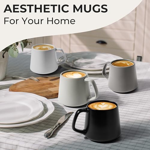 MIAMIO - Coffee Mugs Set of 4, Ceramic (14oz) - Luxe (Classic Pastel) - Image 3