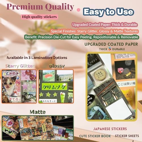 Japanese Manga Style Sticker Book,990+ Heisei Retro Kawaii Stickers for Scrapbooking, Journaling - Cute Japan Stationery & Scrapbook Stickers for Adults, Notebooks (B-Echo Voice) - Image 5