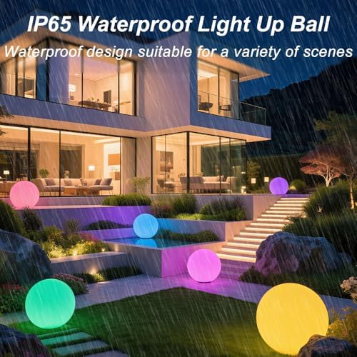 Large Outdoor LED Globe Orb Light, 20-in LED Glowing Orb Ball Night Light - Image 5