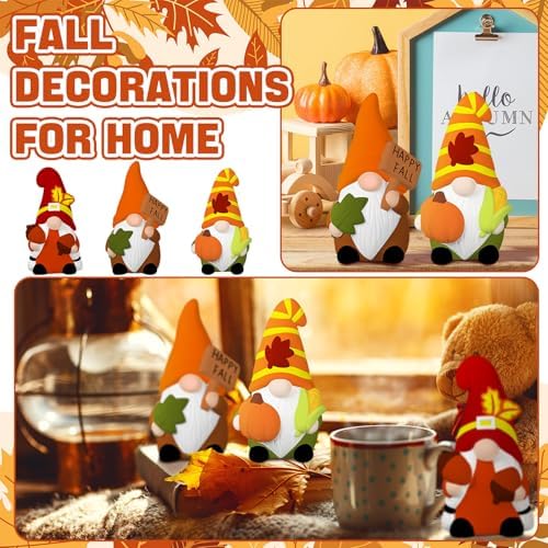 Youyole 3 Pack Fall Ready to Paint Your Own Gnome Statues, 4 Mini Blank Ceramics Unpainted Gnome Figurines Craft DIY Art with Brush Palette Paint for Adults - Image 6