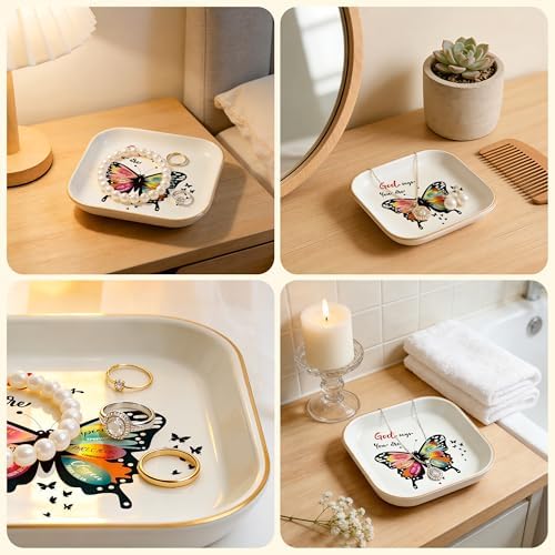 Birthday Gifts for Women Butterfly Jewelry Dish Scripture Christian Gifts - Image 6