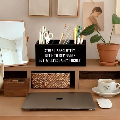 Funny Pen Holder, Funny Pencil Holder for Desk, Office Humor Gifts, Coworkers Gifts for Women Men Wooden Box Sign Decorations for Office Workplace Desk Tabletop - Image 3