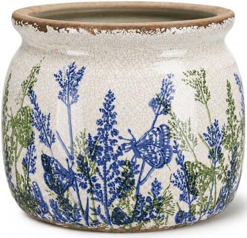 Vintage Planter for Indoor Plant, Ceramic Pot with Drainage Hole by Unknown
