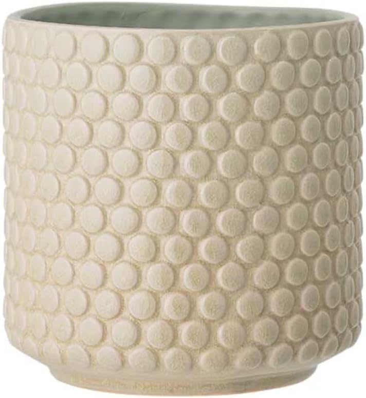 Nordring Stoneware Flower Pot – 6’’ Cloud Planter with Polka Dots – Modern Ceramic Pot with Crackle Glaze – No Drainage Holes – Holds 5’’ Indoor Plant by Nordring