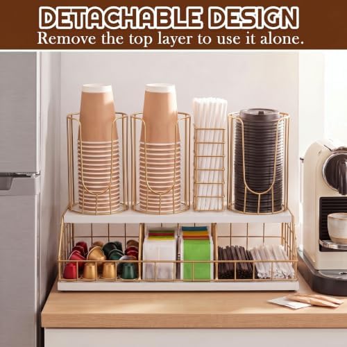 Geelin 18oz Adjustable Coffee Cup Dispenser with Wooden Base - Image 2