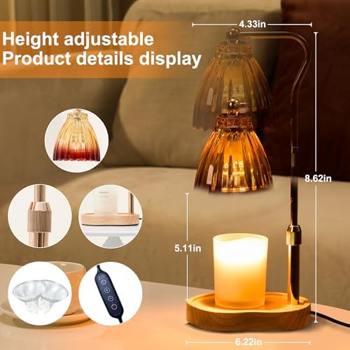 Candle Warmer Lamp with Timer Dimmable, Gold Gift Wax Warmer Lamps - Image 2