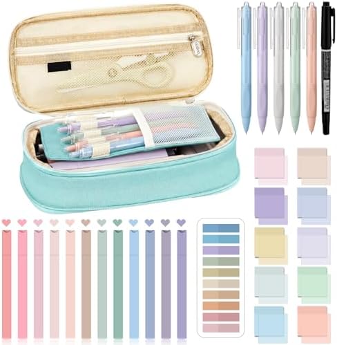 Jutom 39 Pcs Aesthetic Book Annotation Kit,Mint Green,Cute Style by Jutom