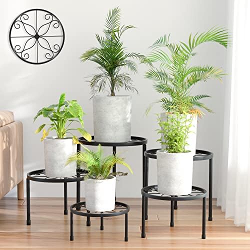Linpla 5-Pack Decent Metal Plant Stand Indoor Outdoor Low Plant Shelf by Linpla