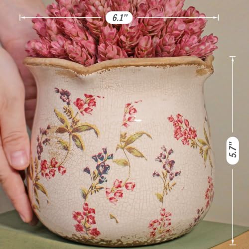 French Farmhouse Ceramic Flower Pot & Utensil Holder for Indoor/Outdoor - Image 3