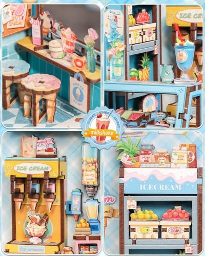 CUTEBEE Book Nook, DIY Miniature House Kit, Ice Cream Shop Booknook - Image 3