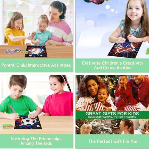 ICYANART 4 Pack Diamond Art Painting Kits for Kids Age 6-12 6x6 Inch - Image 6