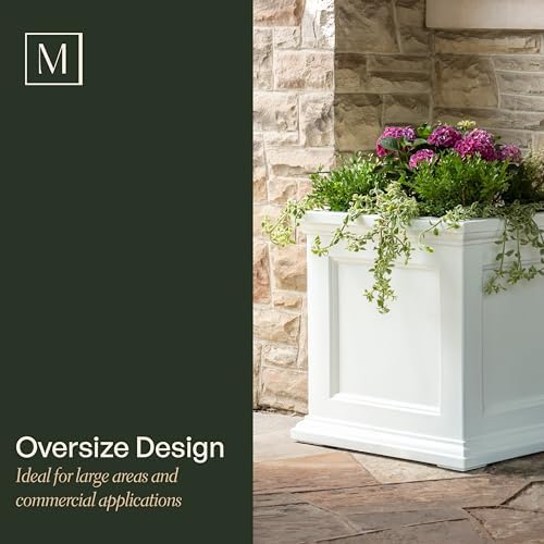 Mayne Fairfield 28in Square Planter, White - Image 5