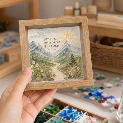 FRANDEK Mosaic Craft Gift Set Acrylic Gem Art Nature Theme Decoration - Image 2
