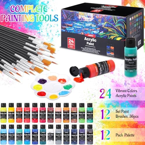 AmazingSpark 12 Set Sip and Paint Kit for Adults Pre Drawn Canvas,Hawaii - Image 3