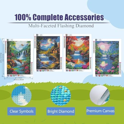 DOZEEZOP 4-Pack Diamond Art Kit for Adults, 5D Diamond Painting 12x16 Inch - Image 3