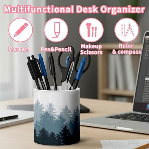 Ceramic Pen Holder Desk Accessories Brush Holder Pencil Holder Organizer - Image 4