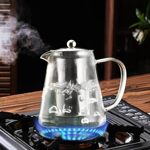 Baalaka Glass Teapot 18.6oz/550ml, Tea Pot with Removable Infusers for Loose Tea, Borosilicate Glass Tea Kettle Tea Maker Stovetop for Camping, Tea Infuser for Loose Leaf Tea Travel - Image 5