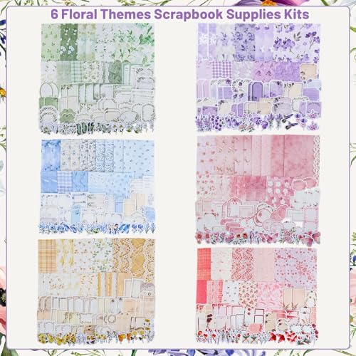 BESARME 480 Pcs Floral Scrapbook Paper and Junk Journal Stickers Set - Image 3