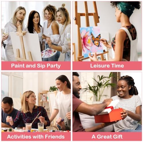 8 Pack Pre Drawn Canvas Painting Kits for Adults Sip and Paint Kit - Image 7
