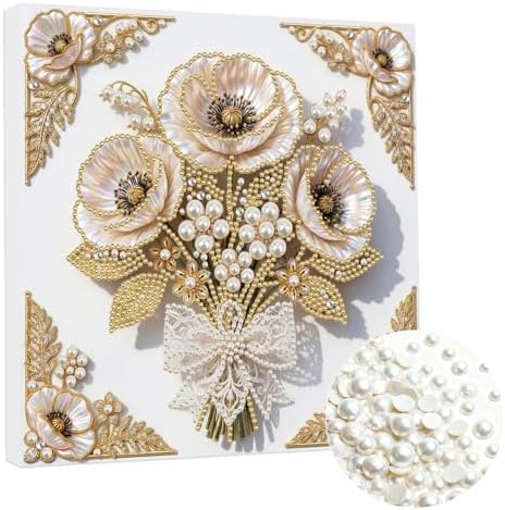 5D DIY Pearl Painting with Frame Floral Theme Handmade Healing Home Wall Decoration Creative 9.84x9.84in Tools -Flower-1 - Image 6