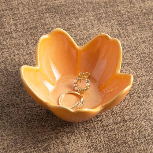 Floral Ceramic Jewelry Tray, 3.5" Ring Holder Trinket Bowl by Unknown
