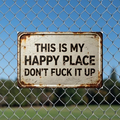 Vintage Happy Place Metal Sign,Retro Funny Home Tin Sign,Wall Aesthetics for Bar Pub Club Cafe Living Room Kitchen Restaurant Shop Office,8x12 Inches (Happy Place-05) - Image 3