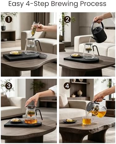 ZENS Echanted Teapot with Infuser for Loose Tea, 27oz Magnetic Teapot - Image 5