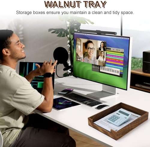 Multibey Walnut Wood Letter Tray for Desk, A4 Paper File Holder Organizer - Image 6