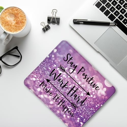 Inspirational Mouse Pad, Stay Positive Work Hard Make It Happen Motivational Positive Purple Mouse Pads Mousepad for Work Gaming Computers Laptop Desk Accessories, 9.5x7.9 Inch - Image 4