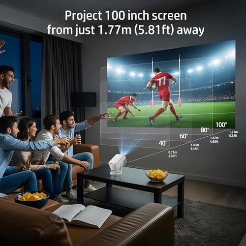 HP MC425 Portable Full HD Projector, WiFi and Bluetooth, Short Throw Lens, 4K Support, Auto Focus & Keystone Correction, Designed to work with PD Power Bank for Home Theater and Outdoor Movies - Image 4