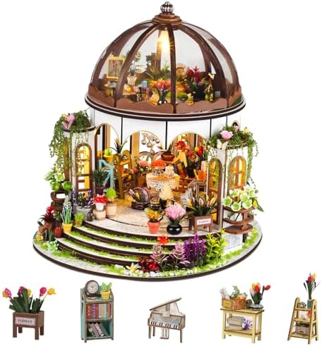 DIY Miniature House Kit, Book Nook Kit with LED Light, 3D Wooden Puzzle Bookshelf Decor Building Kit, Birthday Gifts for Family & Friends by Lovelyhome