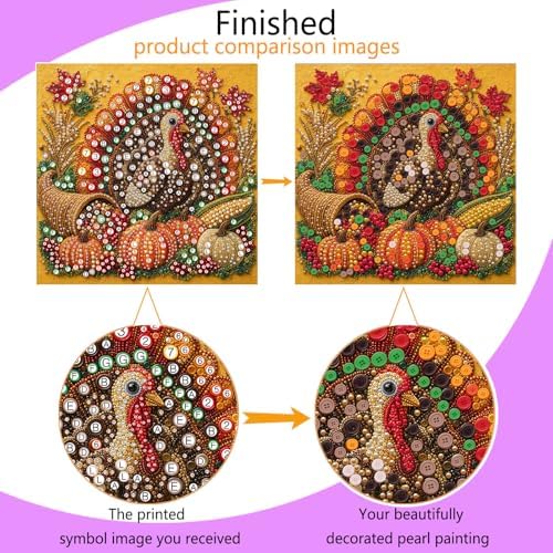 Framed Button Art Kit 11.8" DIY Mosaic Craft for Adults(Turkey) - Image 2