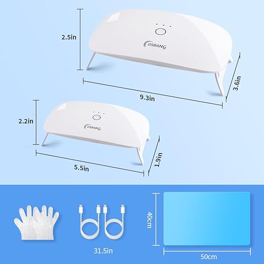 2 Pack UV Light for Resin, Large Size Foldable UV Resin Lamp and Mini Portable Light, Fast Curing and Light Weight UV Lamp, Resin Kits for Jewelry Making, DIY Craft