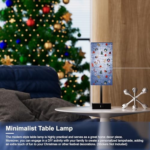 Bedside Table Lamp for Bedroom with 2USB Ports, 14-Inch, NavyBlue - Image 4