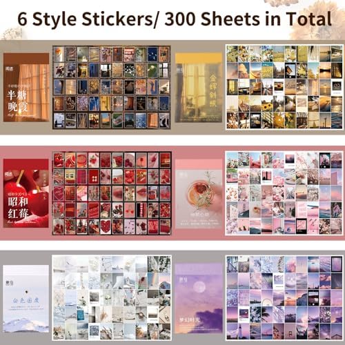 600 Pieces Washi Sticker Set, 12 Set Scrapbooking Diary Planner Album Diary Notebook, Scrapbooking Sticker Journaling Supplies for DIY Arts and Crafts Card Making Laptop Decoration - Image 3